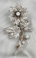 Edwardian Diamond Flower Brooch Bailey Banks  Biddle