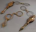 Three Antique Gilt Lorgnettes