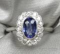 Platinum Sapphire and Diamond Ring