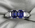 Art Deco Platinum Sapphire and Diamond Ring