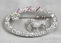 Oval Platinum and Diamond Poodle Brooch