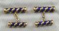 18kt Gold and Enamel Cuff Links