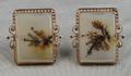 Antique 14kt Rose Gold and Moss Agate Cuff Links