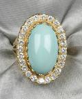 14kt Gold Turquoise and Diamond Ring