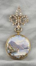 18kt Gold and Enamel Hunting Case Pocket Watch Henry Capt