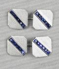 Platinum and Sapphire Cuff Links