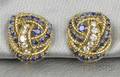 18kt Gold Sapphire and Diamond Knot Earclips Tiffany  Co