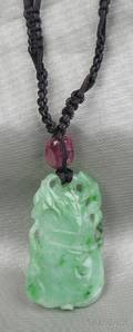Jadeite and Pink Tourmaline Pendant