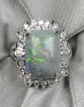 18kt White Gold Opal and Diamond Ring