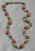 Coral and Aventurine Bead Necklace China