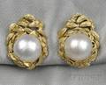 18kt Gold and Mabe Pearl Earclips