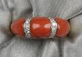 18kt Gold Coral and Diamond Ring Kutchinsky
