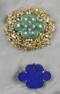 Two Gold Gemset Brooches