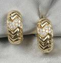 18kt Gold and Diamond Earclips Bulgari