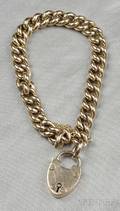 Antique 15kt Gold Padlock Bracelet