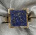 Modernist 14kt Gold and Lapis Ring Jens Asby