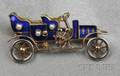 Gold Enamel and Split Pearl Touring Car Brooch