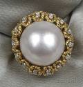 18kt Gold Mabe Pearl and Diamond Ring Tiffany  Co