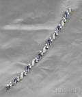 Platinum Sapphire and Diamond Bracelet
