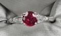 Platinum Ruby and Diamond Ring