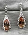 Platinum Topaz and Diamond Earpendants