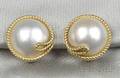 18kt Gold and Mabe Pearl Earclips Tiffany  Co