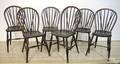 Set of 6 English braceback windsor chairs