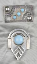 Two Sterling Silver Brooches La Paglia