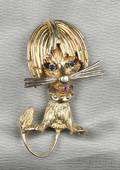 14kt Gold Lion Brooch