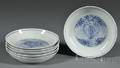 Six Blue and White Plates