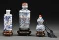Three Blue and White Snuff Bottles