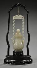 Celadon Jade Hanging Vase and Cover