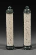 Pair of Jade Incense Cylinders