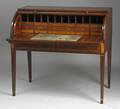 George III Hepplewhite mahogany cylinder roll desk ca 1790
