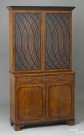 George III Hepplewhite mahogany 2part bookcase ca 1790