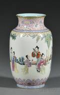 Polychrome Enameled Rouleau Vase