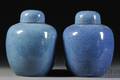Pair of Robinsegg Covered Jars