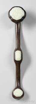 Jadeinlaid Wood Ruyi Scepter