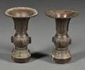 Pair of Bronze Vases