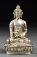 Silvered Copper Buddhist Statue