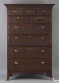 Western Pennsylvania Federal walnut chest on chest ca 1800