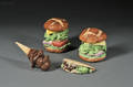 David Gilhooly American b 1943 Lot of Four Works Erotic Frogs on Roll Frog on Roll FrogTaco