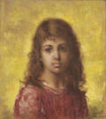 Alexei Harlamoff Russian 18401925 Portrait of a Young Girl in Red  A Krasnodar Type