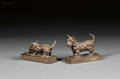 Edith Barretto Parsons American 18781956 Pair of Bookends Featuring Terriers Standing Alert