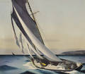 Sandor Bernath American 18921984 Lot of Three Watercolors of Sailing Yachts Trimming the Sails Setting Out