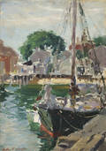 Arthur William Woelfle American 18731936 Sailboat at Wharf Provincetown
