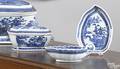 Chinese export blue and white sauce tureen and cover