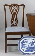 Set of 3 English Chippendale dining chairs ca 1780