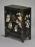 Inlaid and Black Lacquered Cabinet