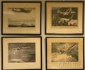 Set of Eight Clayton Knight 18911969 Pratt and Whitney WWII Aviation Pilot Signed Lithographs